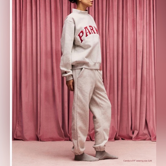 Parke Valentine's Varsity Mock neck - Classic Grey + Crimson - Picture 4 of 15